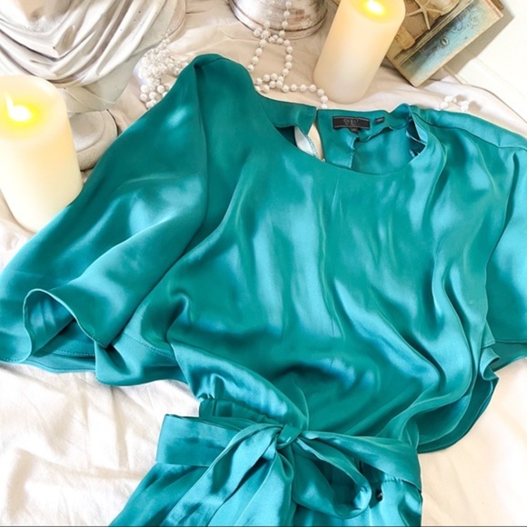 Guess Jade Green Butterfly Sleeves Romper - Picture 4 of 8